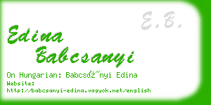 edina babcsanyi business card